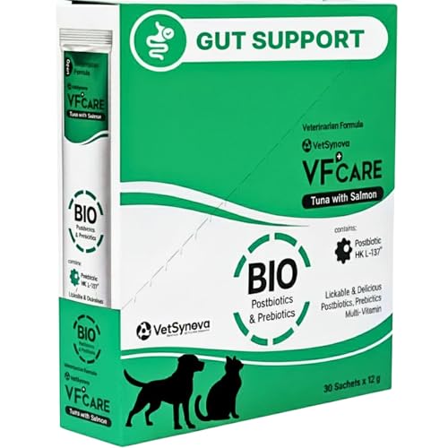 VFcare BIO Supplement for Cats & Dogs – Anti Diarrhea for Dogs, Gut Health Paste with Postbiotics, Prebiotics, FOS, L-137, Yeast Extract – Anti Diarrhea for Dogs, 30 Sachets