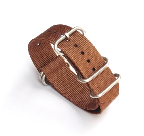 Image of 20mm Stech Nylon Nato Strap For Watch (Brick Brown) 25cms Length