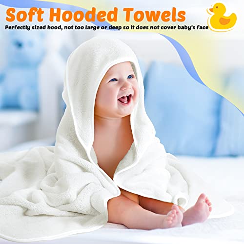 Irenare 12 Pcs Baby Hooded Towel Bulk 30 X 30 Inch Coral Fleece Soft Absorbent Newborn Bath Towel For Kids, Hooded Baby Toddler Bath Blanket Towel For Babies Toddler Infant Shower Gift Supplies #TOP3