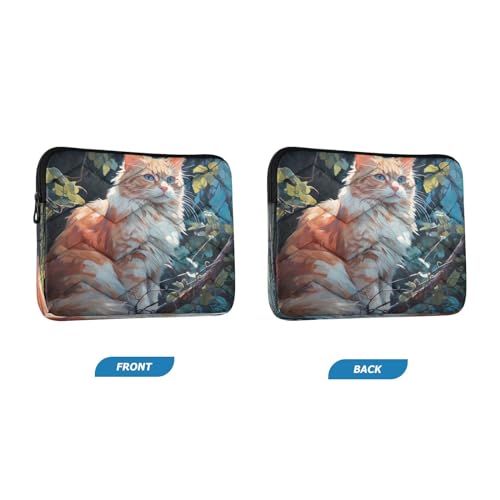 Funda para portátil de 13-14 pulgadas con diseño de gato naranja miniatura 2