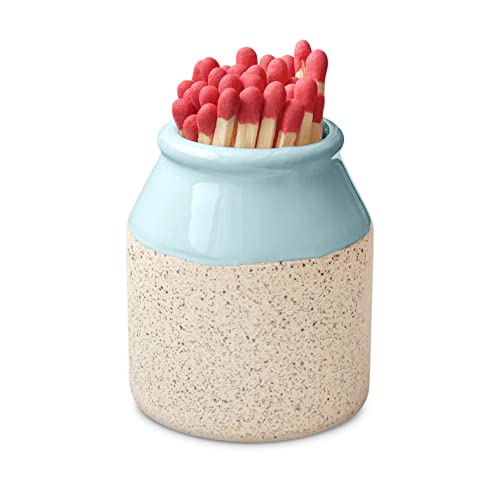Ladorr Match Holder with Striker- Blue Match Striker - 3 Colors, Matchstick Holder for Bathroom Matches, Match Jar with Striker, Fireplace Match Holder for Your Cute Matches - (Matches NOT Included)