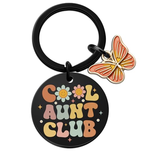 Yoxiumi Aunt Gifts from Niece Cool Aunt Club Keychain Mothers