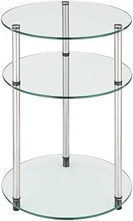 Convenience Concepts Designs2Go Classic Glass 3-Tier Round End Table 15.75"