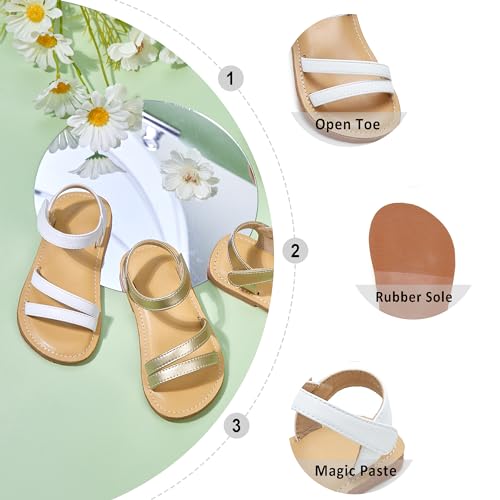 Image of Otter MOMO Girls Open Toe Princess Flat Sandals with Comfort Sole Summer Sandals