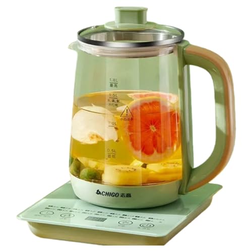 AOUTNガラス製電気ケトル 1.8L 二重断熱構造 自動電源OFF 温度調節可能 空焚き防止 お手入れ簡単 LEDライト付き 火傷防止設計 紅茶/コーヒー/ハーブティー用 おしゃれ コンパクト (標準)