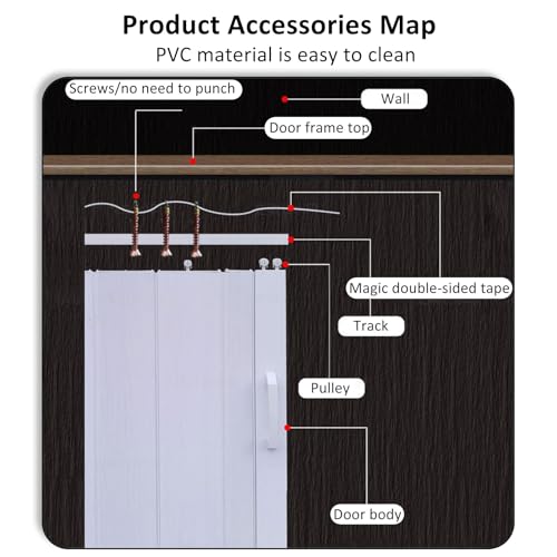 Porte accordéon coulissante et pliante pour séparation de pièce et salon - 4