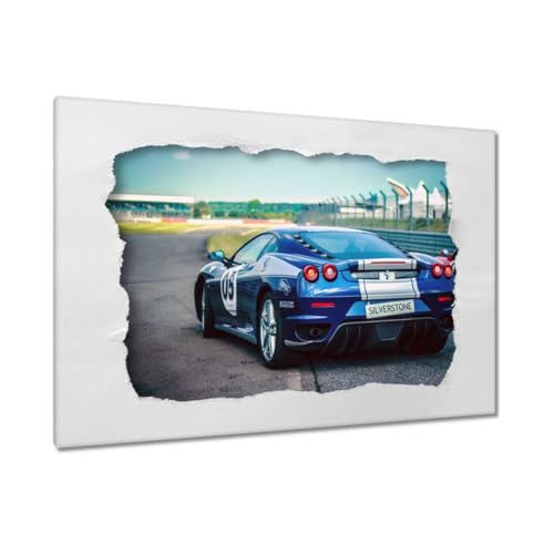 Voiture de sport sur piste de course grand tableau déco murale