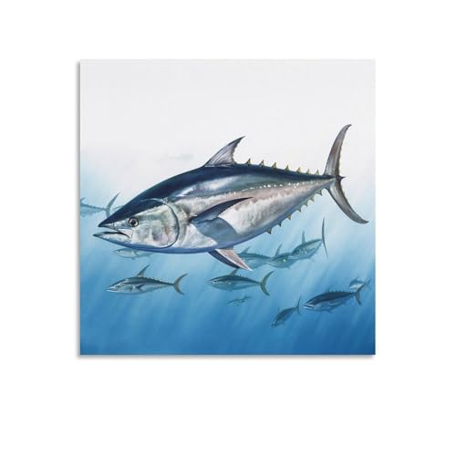 Toile moderne de thon bleu Thunnus déco salon contemporain format 70x70