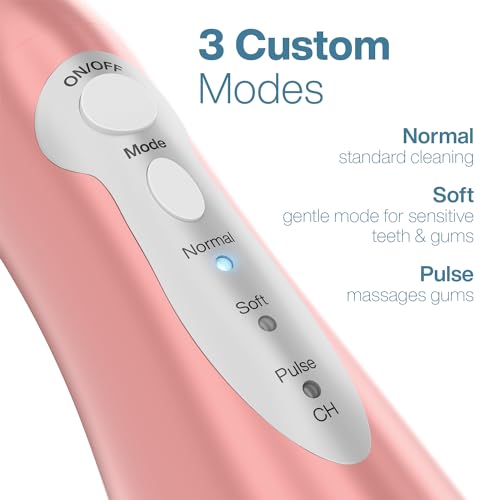 Image of AquaSonic Water Flosser - Cordless Rechargeable Water Flossers for Teeth Cleaning - Waterproof Aqua Flosser, Portable Oral Irrigator for Dental Cleaning with 5 Jet Tips - Braces Home Travel