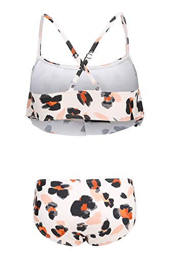 Image of Girls Two Piece Bikini Swimsuits Striped Ruffle Swimwear Falbala Bathing Suit Set