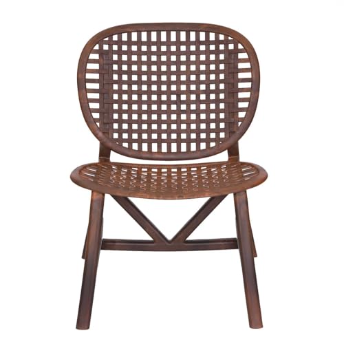 Image of Nilkamal Arena Woven Style Plastic Chair Without Cushion| Set of 2| for Home, Living Room, Balconies, Patios, Outdoor, Garden| Walnut