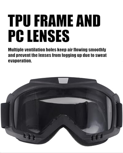 Image of Dirt Bike Goggles with Balaclava Motorcycle ATV Riding Ski Motocross Windproof Dustproof Racing Glasses for Women Men