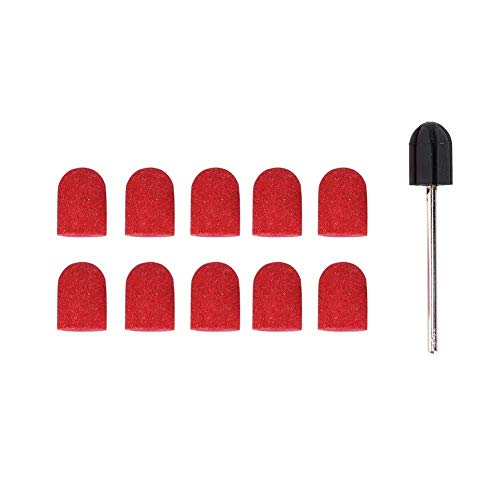 Nail Drill Bits Kit, Sanding Ring Cap Nail Drill Head for Manicure Pedicure Nail Polishing Burr Home Salon Use 10 x 15mm (4#)