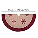 SANNO Linen Burlap Christmas Tree Skirt Red Tree Skirt Mat Edge Border Large 48 inches Round Indoor Outdoor Mat Xmas Party Holiday Decorations
