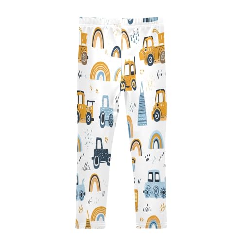 Toddler Girls Leggings Printed Yoga Pants Leggings Yellow Bus Blue Car for Kids2
