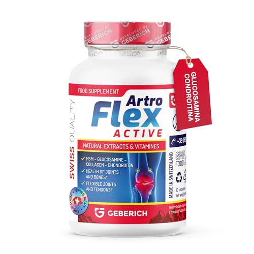 Artroflex Active – Glucosamina e Condroitina – 30 Capsule – Integratori Articolazioni e Cartilagine – con Boswellia, Curcuma, Pepe Nero