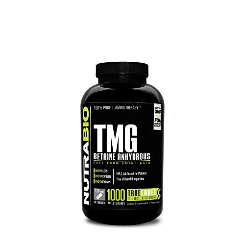 NutraBio Trimethylglycine (TMG, Betaine) (500mg), Pure Grade Amino Acid - 120 Vegetable Capsules