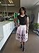 OBBUE Dresstore Vintage Pleated Skirt Floral A-line Printed Midi Skirts with Pockets Sakura-M