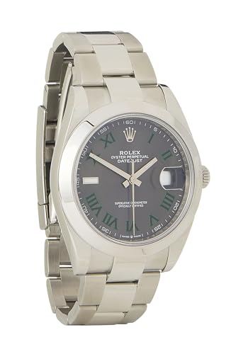 Pre-Loved Wimbledon Stainless Steel Roman Numeral Datejust 126300 41mm, Grey