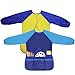Delantal Infantil Pintura, 2pcs Delantales de Pintura Para Niños, Impermeable Delantal Pintura Artista Niños, Manga Larga Bata Impermeable Infantil con 3 Bolsillos Para 3 a 7 Años,Cocinando Hornear (A