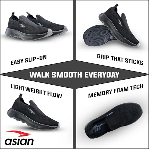 Image of ASIAN Men Wind PRO-08 Casual Wear and Walking Shoes Without Laces for Men & Boys with Upper Mesh Fabric - Lightweight, Comfortable, Breathable, and Perfect for Walking and Daily Use