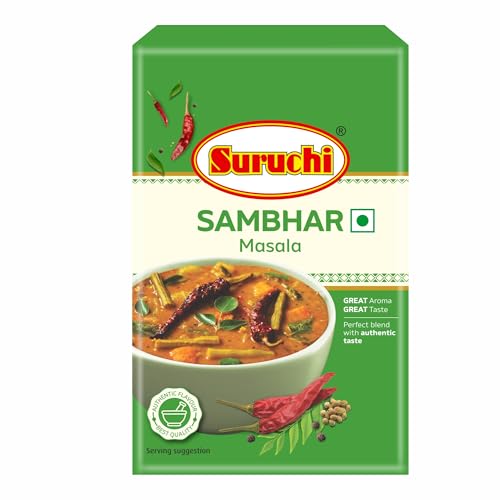 Suruchi Sambhar Masala - 100g | Authentic South Indian Sambhar Masala Powder | Natural Ingredients, No Artificial Colors, Ready to Cook Masala (Pack of 1)