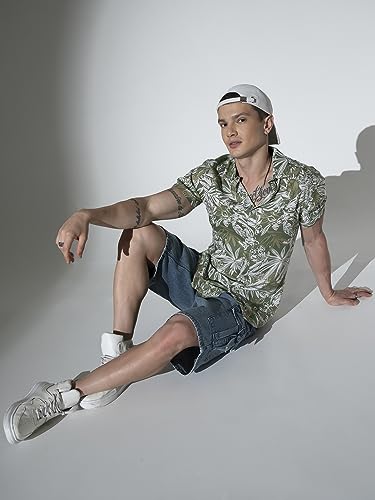 Image of Hubberholme Men's Rayon Relaxed Fit Printed Half Sleeve Resort Shirt