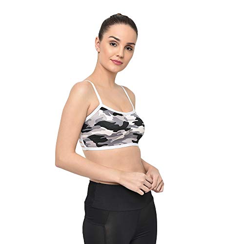 Image of Da Intimo Women's Synthetic Non-Wired Bra (DI-1256 WHITE-F20-L Camo White L)