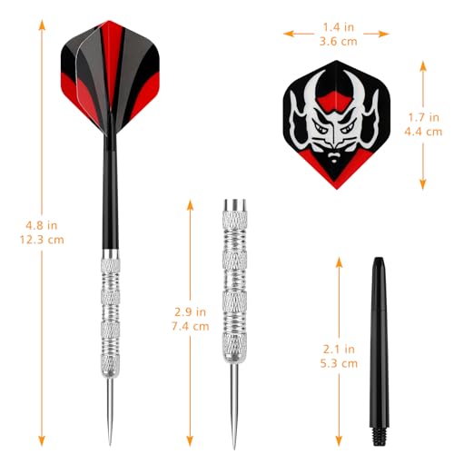Image of Accmor Metal Tip Darts, Steel Tip Darts, 14 Grams Professional Metal Darts, Darts Metal Tip Set, Metal Darts for Dartboard