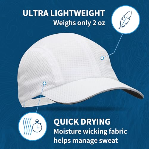 Image of TrailHeads Race Day Men's Running Hat - Lightweight, Quick Dry Mesh Cap with Reflective Accents & Sweatband - Performance Cap
