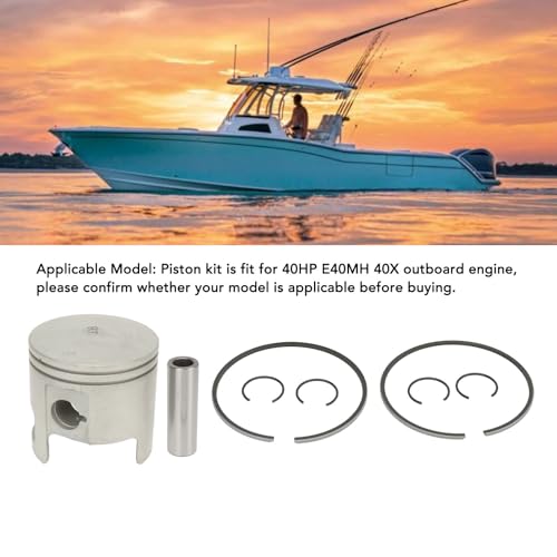 Kit de pistão do motor de popa 66T 11631 01 93 com anel para 40HP E40MH 40X, substituição direta par