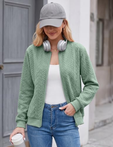Image of Zip Up Sweatshirts for Women Casual Outfits Cardigan Outerwear Trendy Winter Jackets Coat