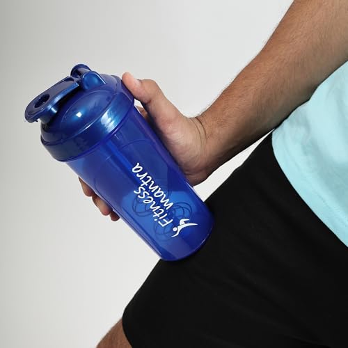 Image of Fitness Mantra 700ml Classic Shaker Bottle for Men & Women [Capacity 700 ml (Navy Blue, 700ml)