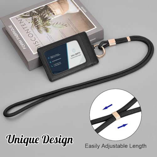 Flintronic Schlüsselband, Schlüsselbänder Umhängeband, Drehbarem Metallclip Abnehmbare Neck Lanyard Langes Handgelenk mit karabiner, Paracord Schlüsselanhänger Schlüssel Ausweise(Schwarz)