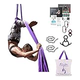 F.Life Aerial Silks Standard Kit Pilates Yoga Flying Swing Aerial Yoga Hammock Silk Fabric for Yoga (10 Yards of Fabric) (Lavendar)