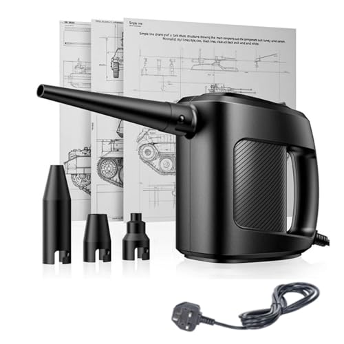 JUJUFREE Potente soplador de aire eléctrico de 350 a 400 W, 35 m/s, velocidad rápida para computadora, electrónica, construcción ABS
