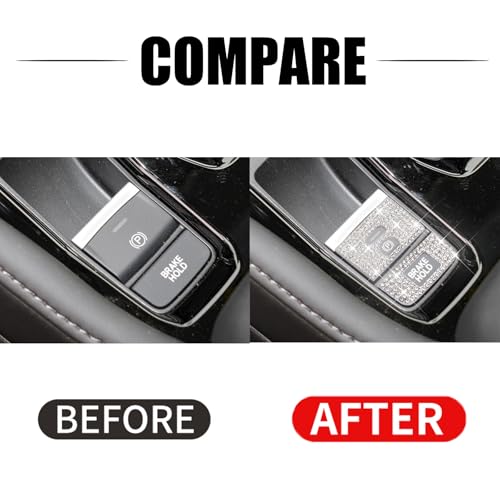 Image of Bling for Honda Car Accessory Electronic Brake and Automatic Parking Button Box Sticker Fit for 11th Gen Honda Accord Civic CR-V 2024. (Silver 8)