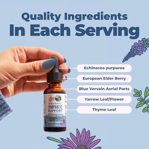 Image of MARYRUTH'S Lymphatic Support Liquid Drops USDA Organic | Herbal Blend with Echinacea & Elderberry | Blue Vervain | Vegan | Alcohol-Free | Non-GMO | 30 Servings