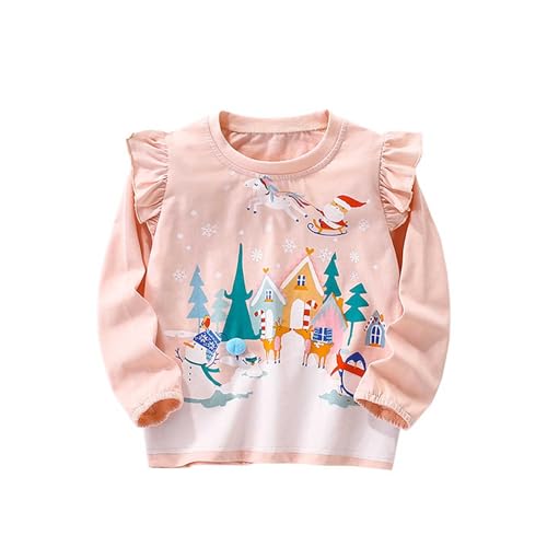 Generisch Weihnachtspullover Mädchen Langarm mit Rentier Druck...