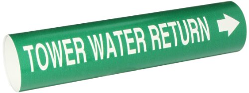 Marqueur de tuyau Brady 4143-D Tower Water Return en plastique B-915