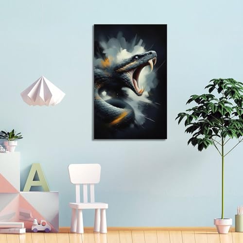 Poster serpent bouche ouverte impression d'art moderne 20x30 cm - 4