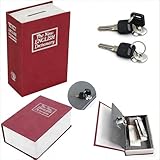 Book Safe with Key Lock for Gambler, Winners Bank Portable Safe Casino Money Pocket Sized Cash Box with 2 Keys and Storage Bag (red color)