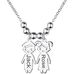 Colgantes Con Nombres De Hijos Custom4U collar niño niña con 2 Nombres Hijos Acero Inoxidable 316L collar personalizado mama Regalo Cumpleaños collar dia de la madre personalizado Nombres Textos