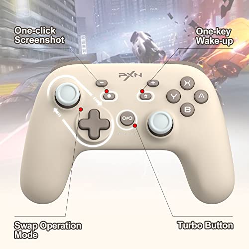 PXN P50L Wireless Switch Controller - Gaming Pro Controllers Support Adjustable Dual Vibration, Macr