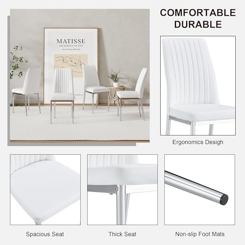 Luxury Leather Dining Chair Set