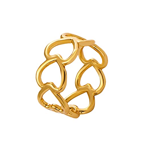 Anillo de amor Índice de aceite hueco geométrico retro colorido anillo goteando anillos de dedo Cover