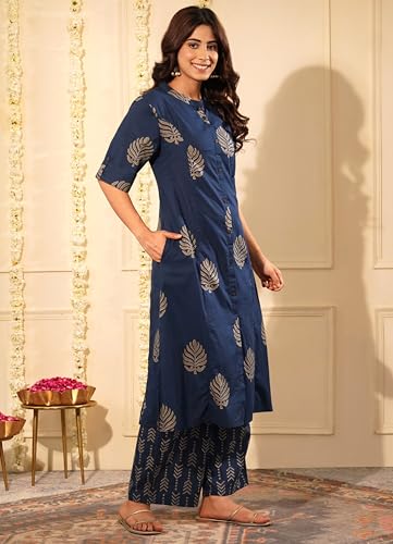 Image of rytras Women A-Line Kurta Set with Palazzo Pants