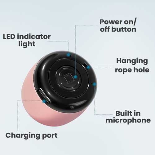 Image of Best Mini Portable Bluetooth Speaker with HD Sound & Bass I Smallest Wireless Bluetooth Speakers for Phone /PC /Tablet I Photo Selfie Button Answer Phone Calls I Cute Tiny Speaker (Rose Gold)