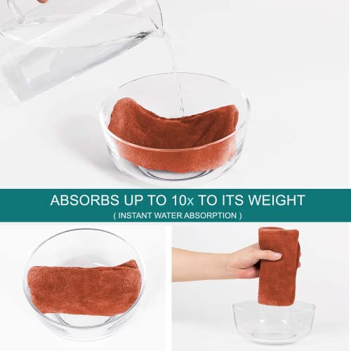 Image of Sassoon Venir Microfiber Hair Wrap Towel for Women (Rust Color, Free Size) with Smooth Texture Super Absorbent Quick Dry Hair Turban for Drying Hair