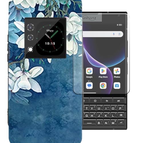 CongJiaLingXi�P�[�X�K�p �� Unihertz Titan 2 (4.5") �K�p �� �d�����ꂽ�K���X�X�N���[���v���e�N�^�[�A�_�炩���V���R�[���V�F���o���p�[�h�Ռ�TPU�ی�J�o�[�������,LLM40